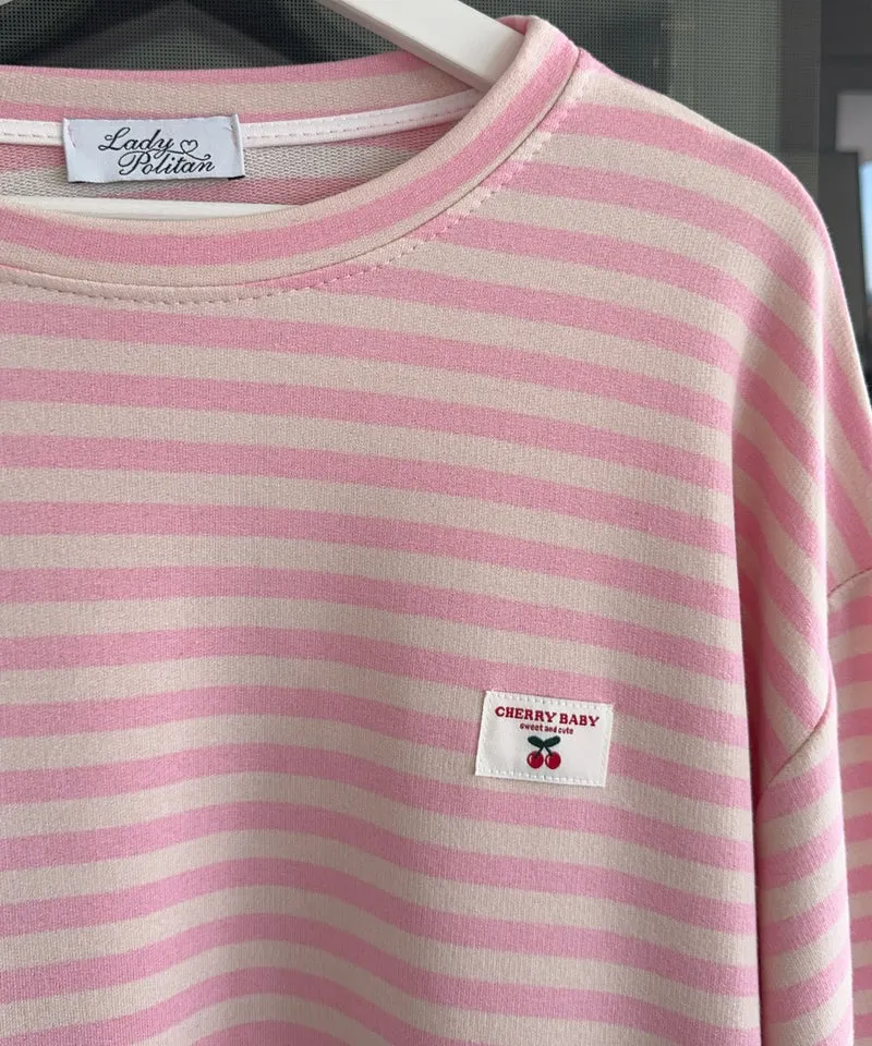 Langarmshirt Mixa Streifen Rosa