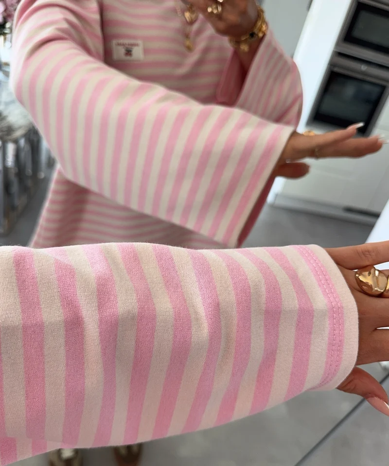Langarmshirt Mixa Streifen Rosa