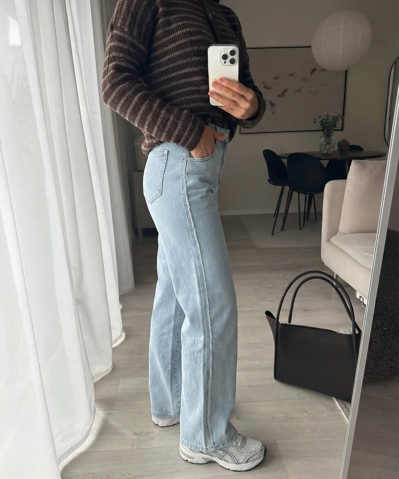 Stretch Straight Jeans Silvana Hellblau