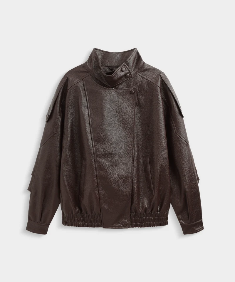 Kunstleder Jacke Rina Dunkelbraun
