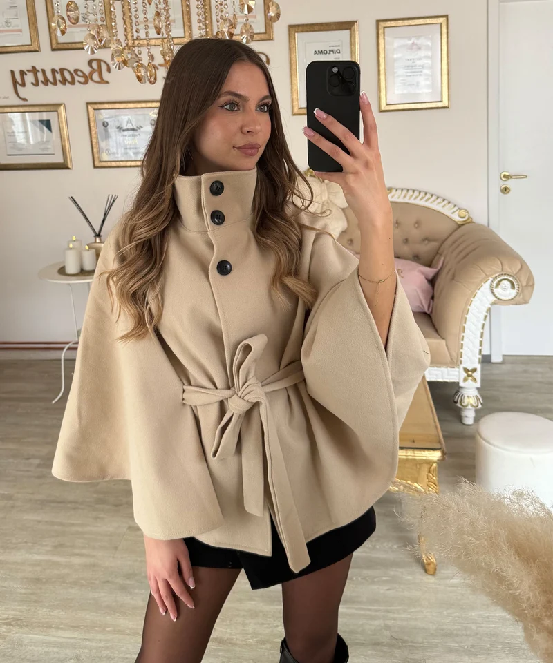Poncho Karah Beige