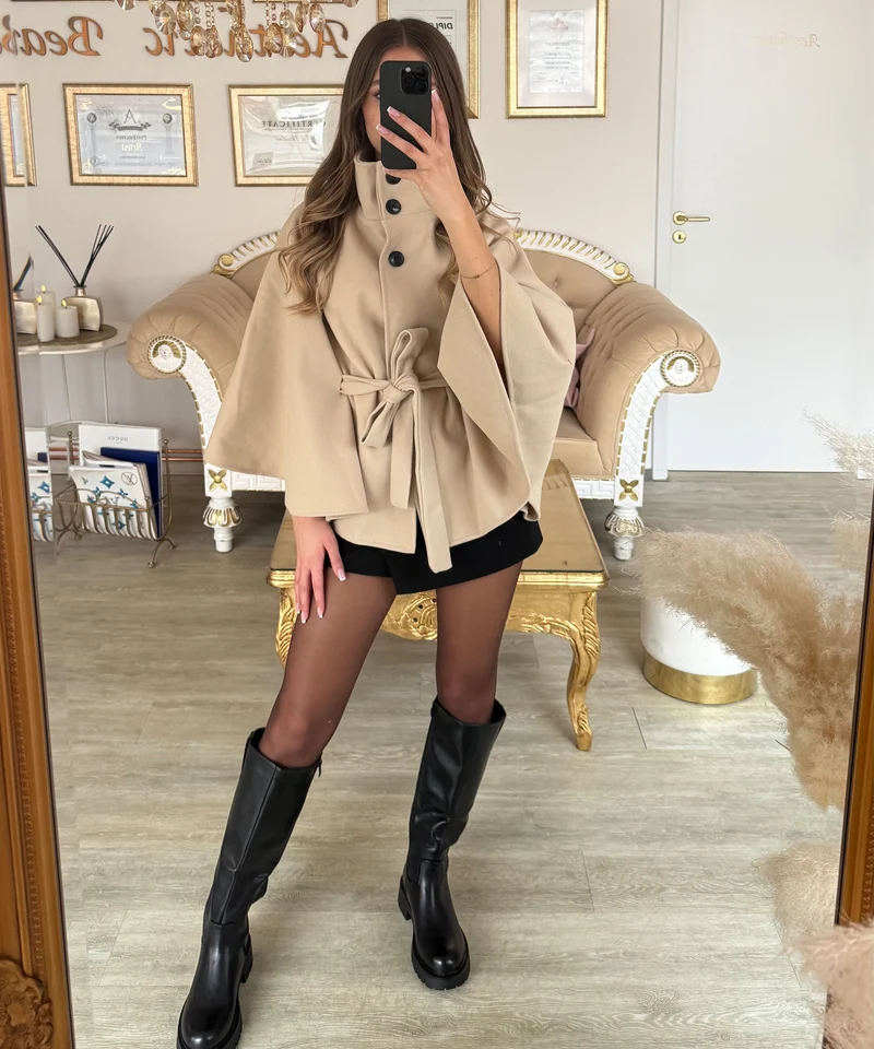 Poncho Karah Beige