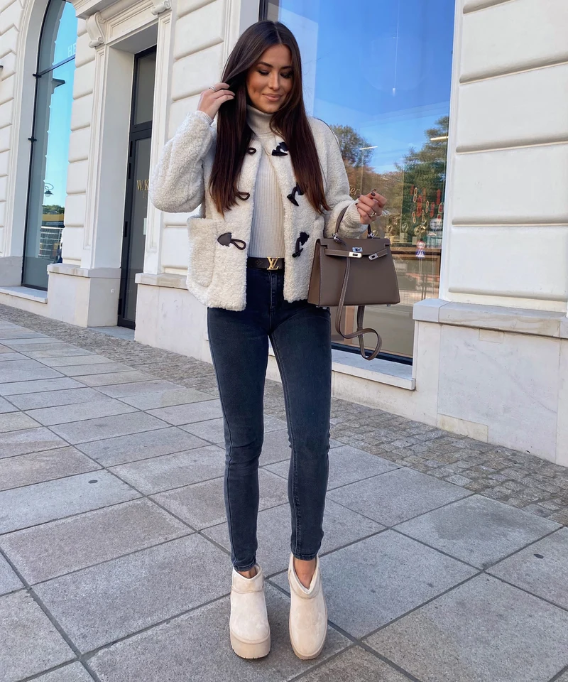 Teddyjacke Emi Beige