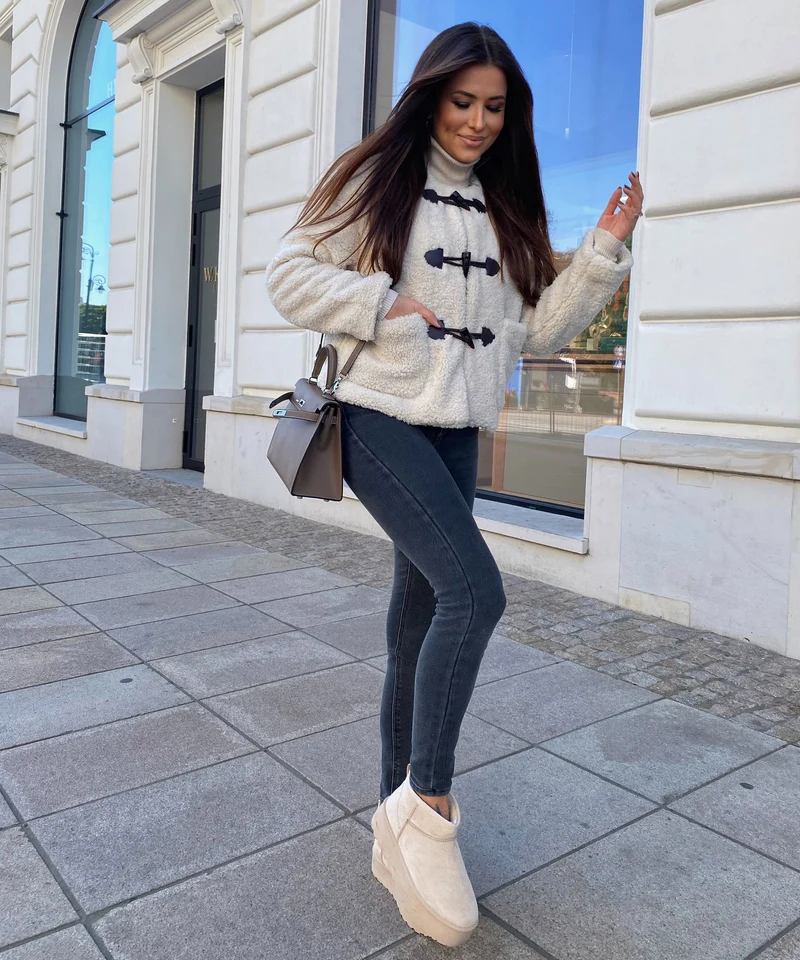 Teddyjacke Emi Beige
