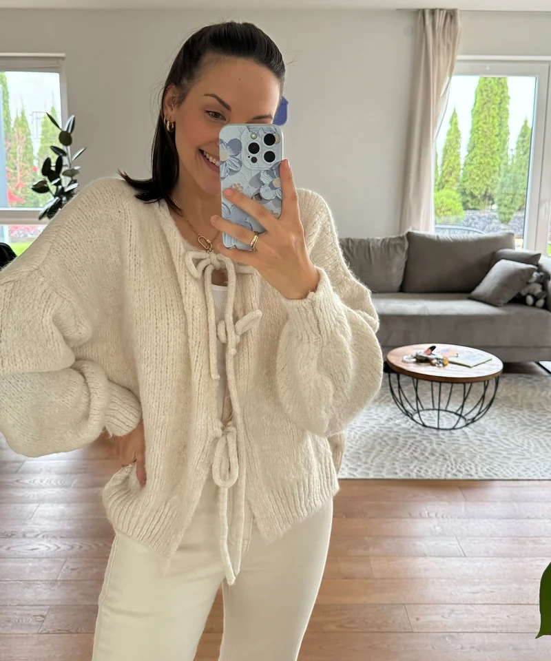 Cardigan Schleife Fia Beige