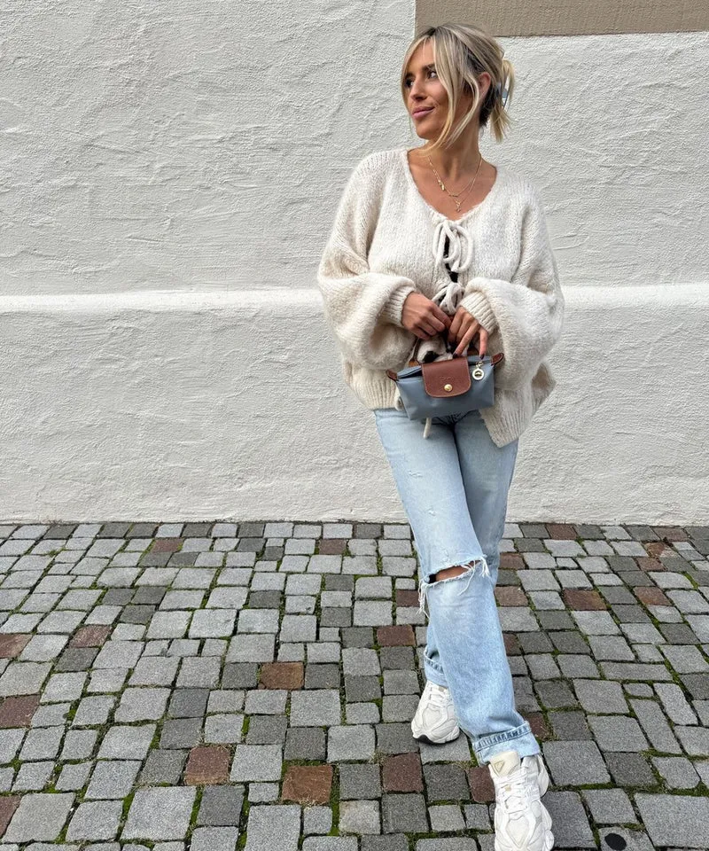 Cardigan Schleife Fia Beige