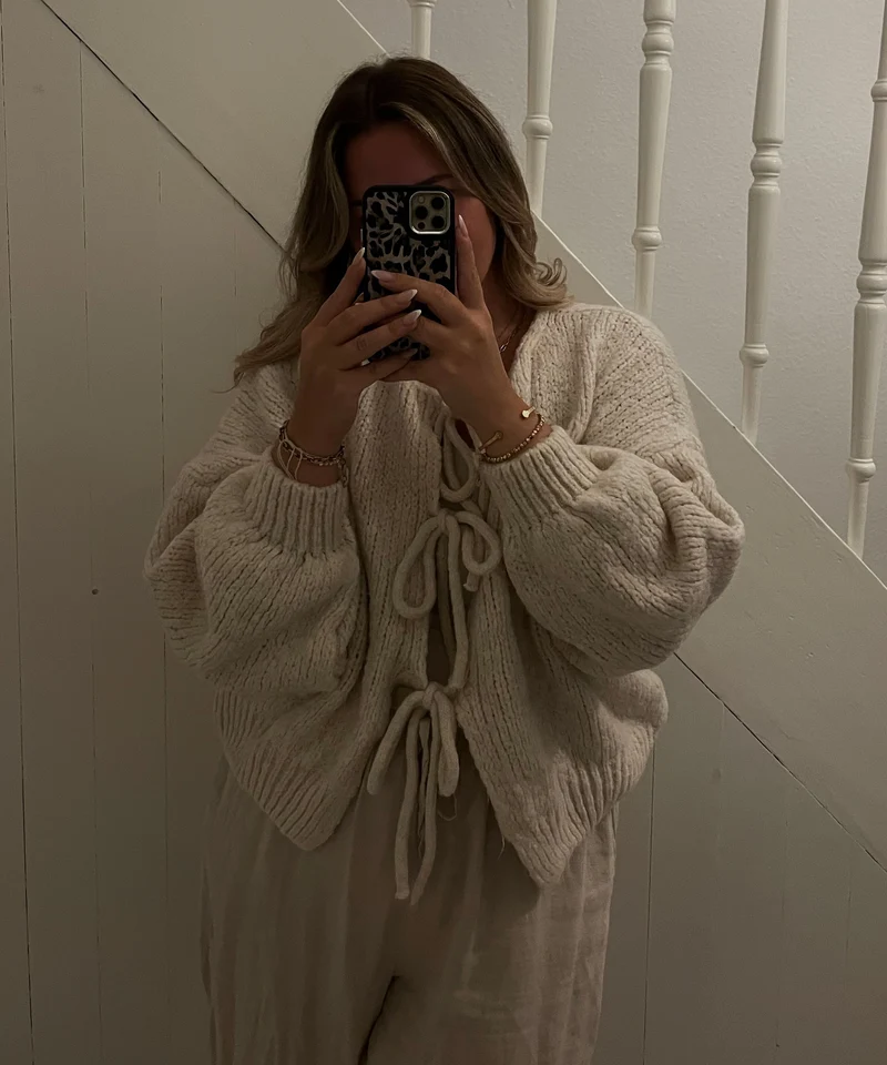Cardigan Schleife Fia Beige
