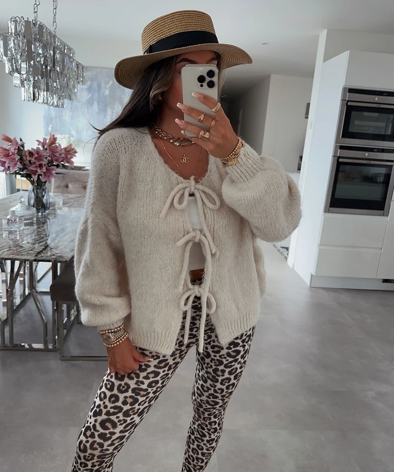 Cardigan Schleife Fia Beige