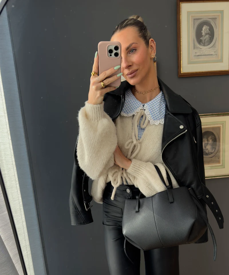 Cardigan Schleife Fia Beige