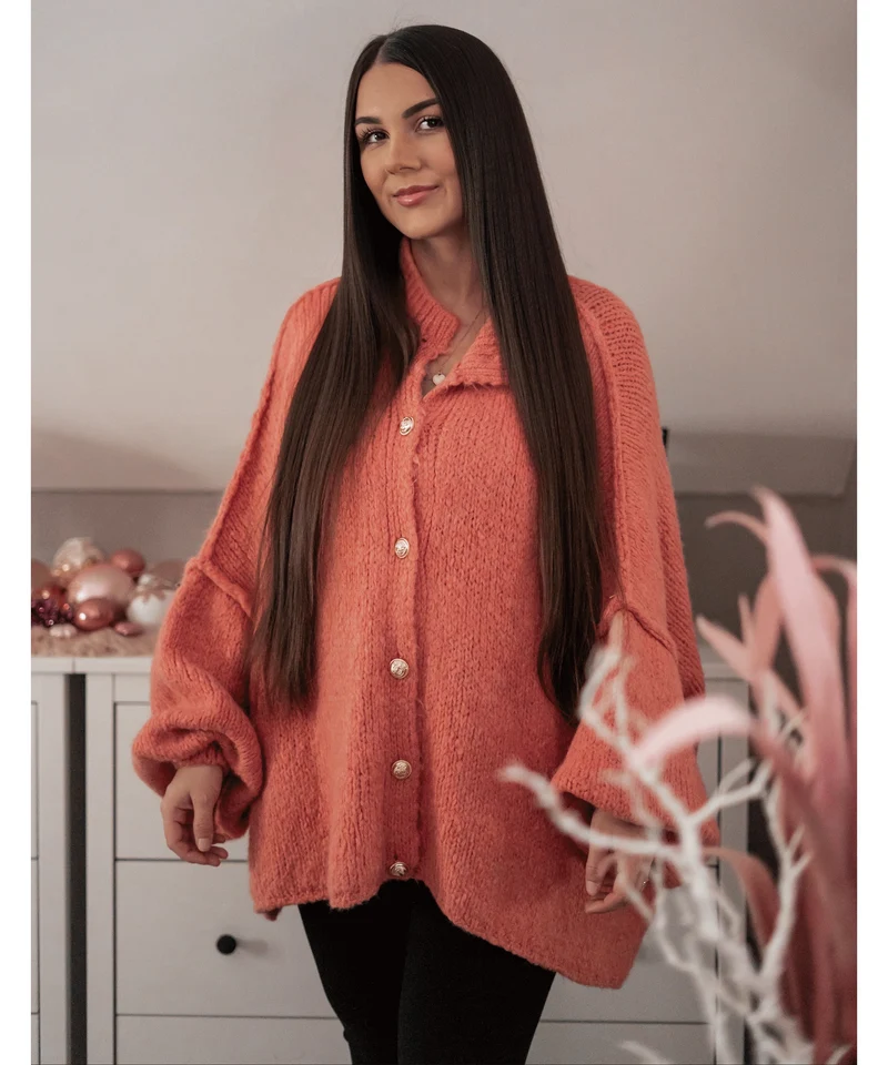 Oversize Strickjacke Jalsien Hellpeach