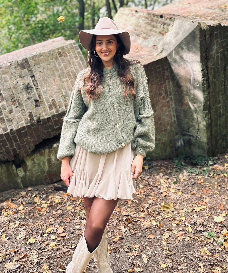 Oversize Strickjacke Jalsien Khaki