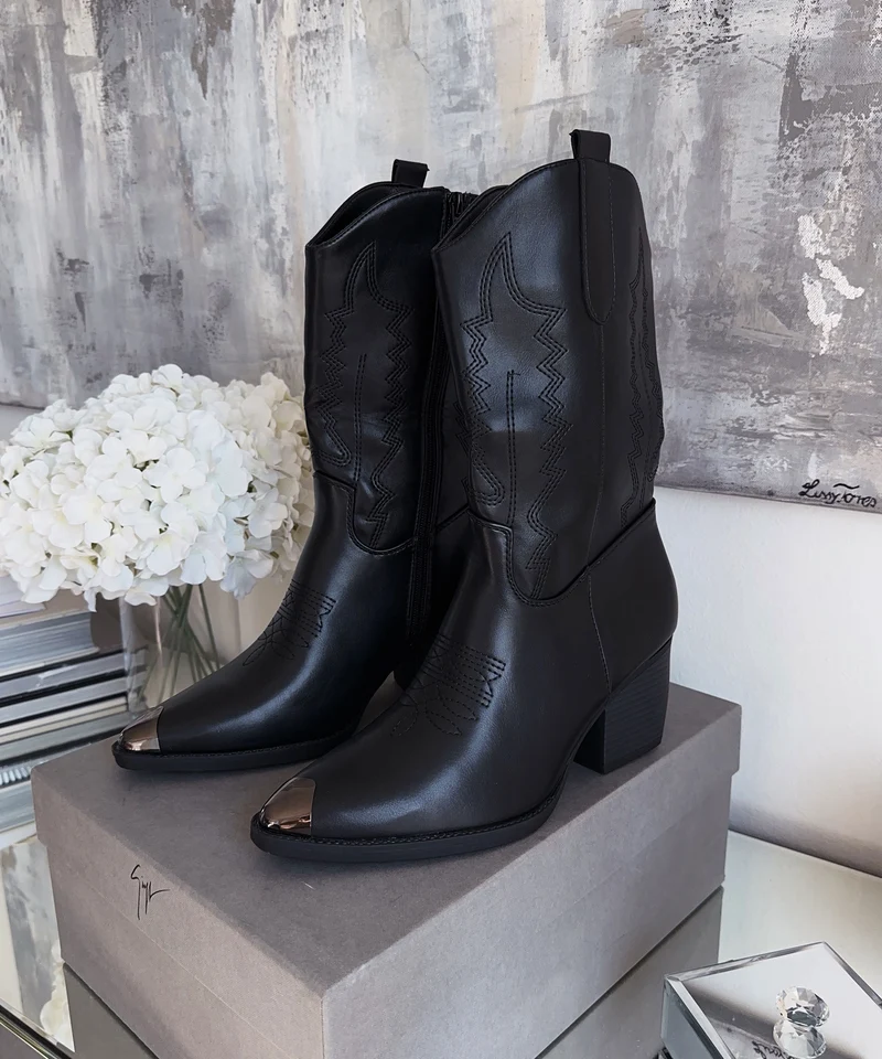 Cowboy Stiefel Taia Schwarz