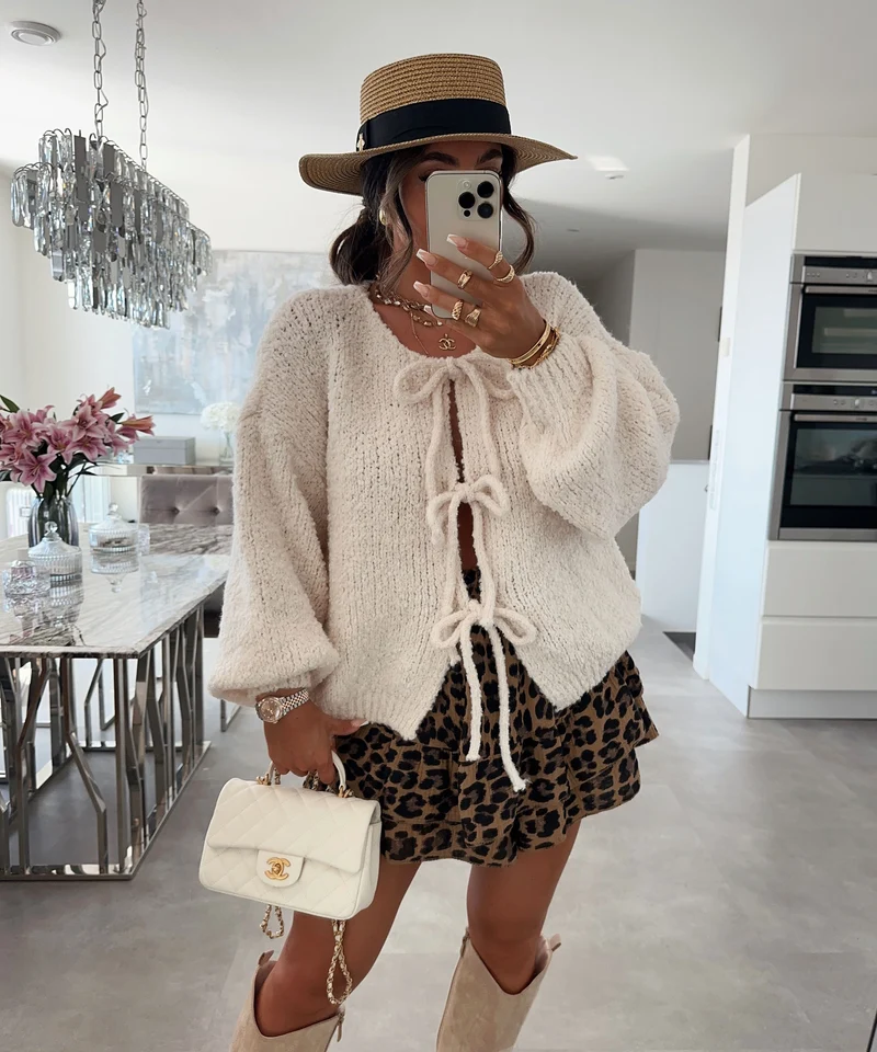 Boucle Cardigan Dina Beige
