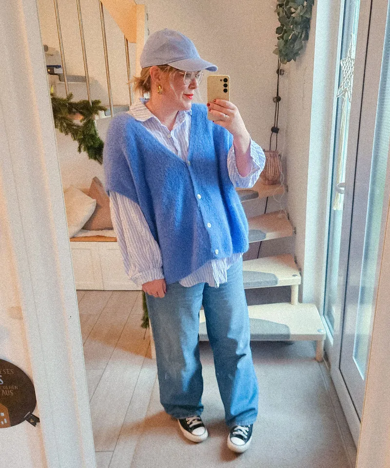 Kurzarm Cardigan Liz Blau