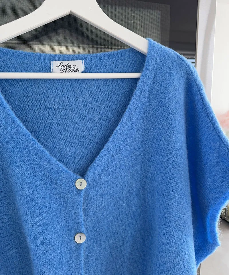 Kurzarm Cardigan Liz Blau