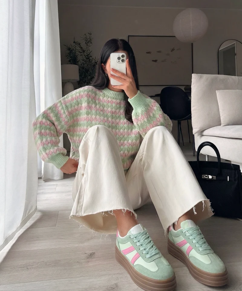 Sneaker Camille Hellgrün