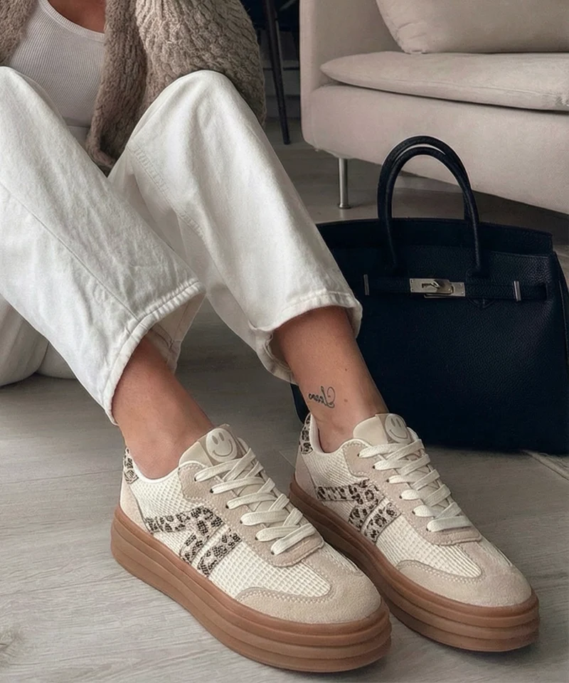 Sneaker Smiley Leo Beige