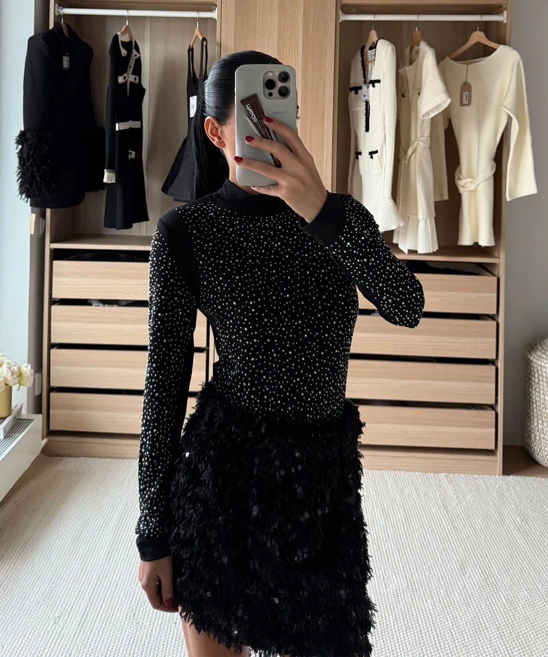 Body Sinderela Glitzer Schwarz