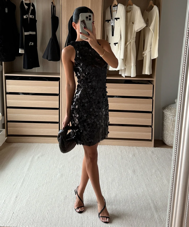 Pailletten Kleid Rinea Schwarz