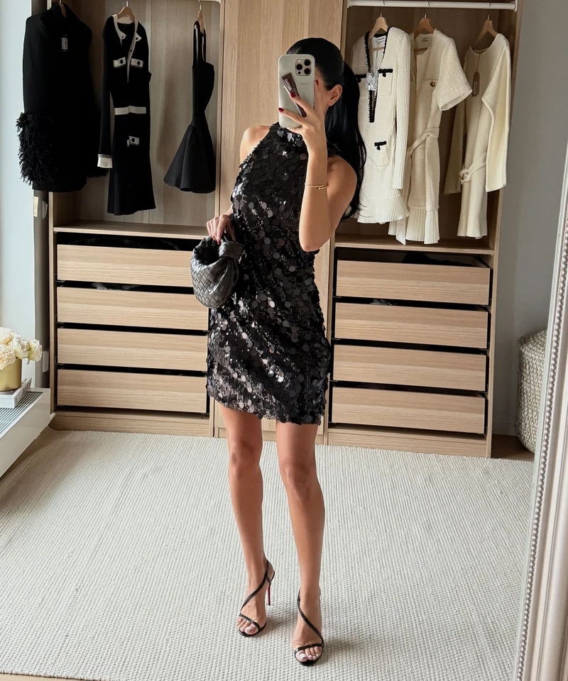 Pailletten Kleid Rinea Schwarz