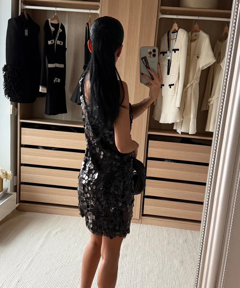 Pailletten Kleid Rinea Schwarz