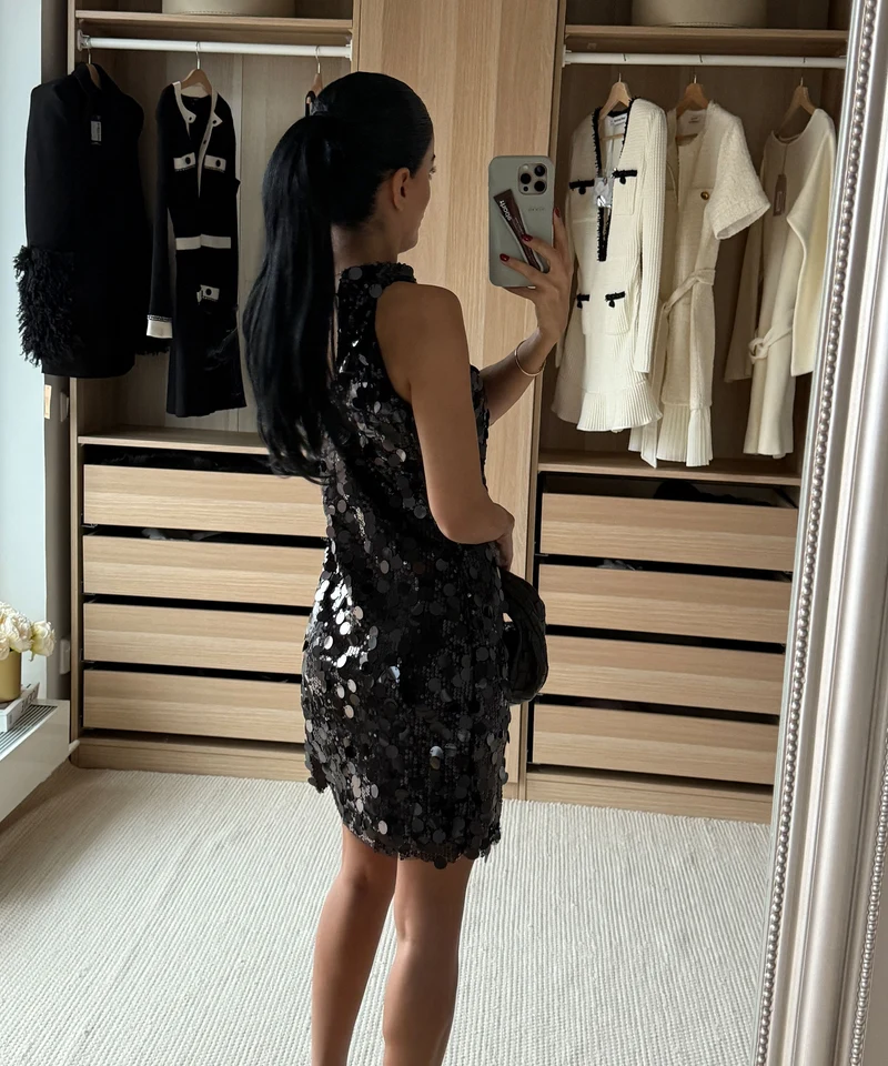 Pailletten Kleid Rinea Schwarz