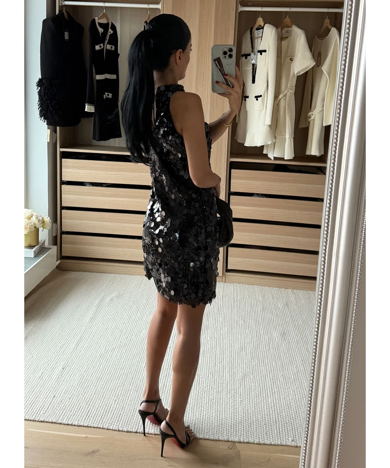 Pailletten Kleid Rinea Schwarz