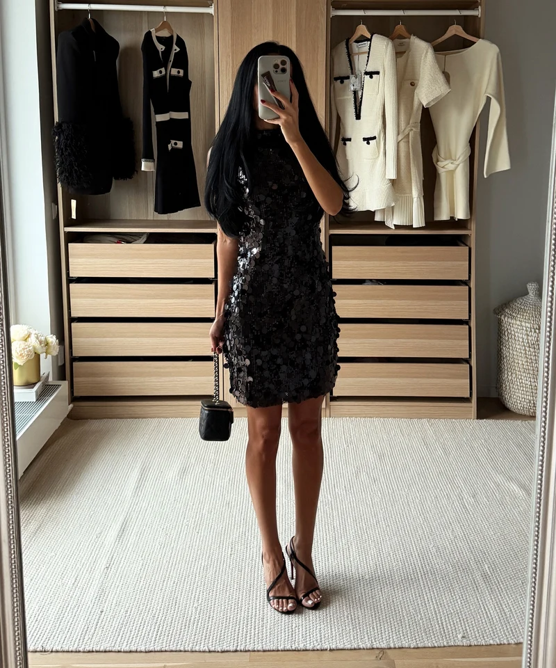 Pailletten Kleid Rinea Schwarz