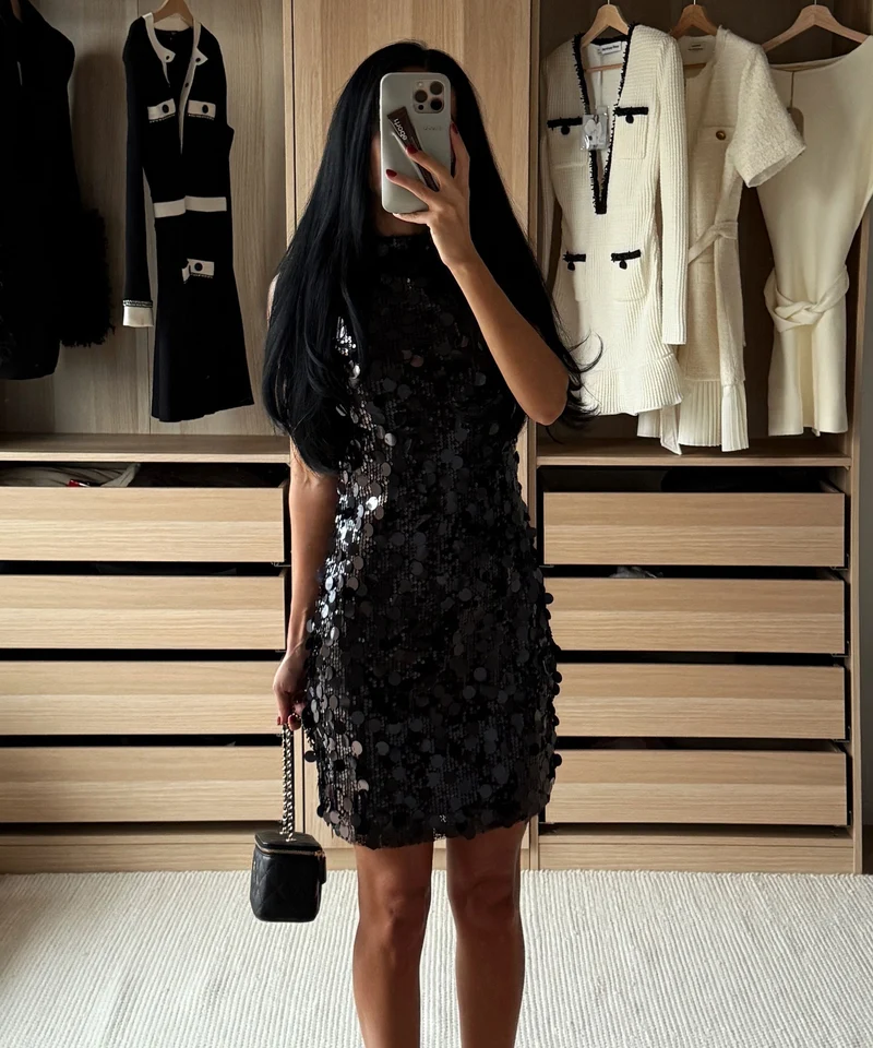 Pailletten Kleid Rinea Schwarz