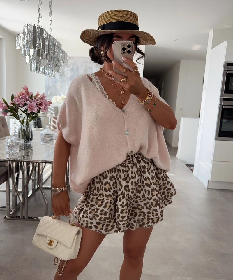 Kurzarm Cardigan Liz Creme