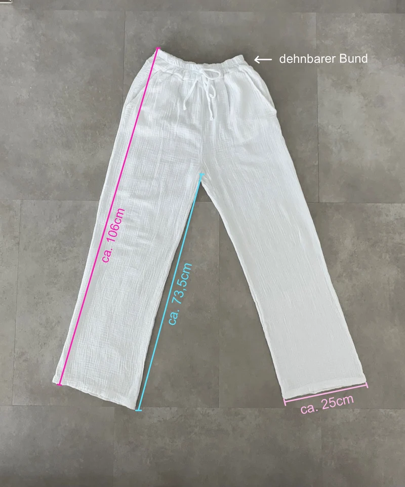 Musselin Hose Abril Weiß