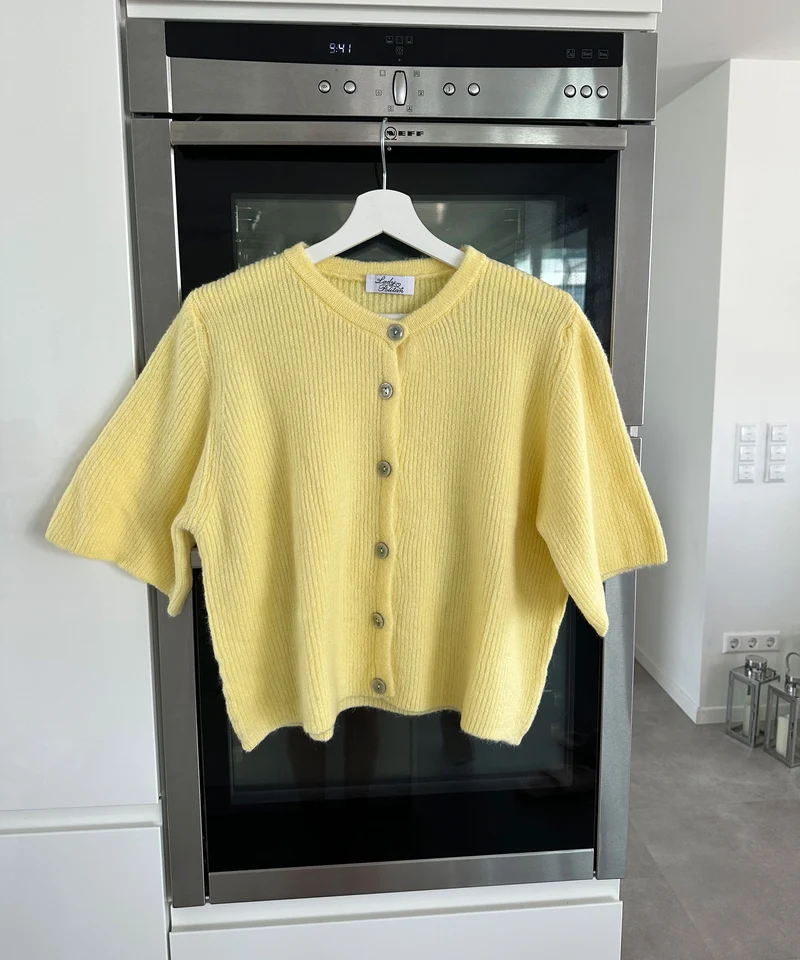 Kurzarm Strickjacke Jesse Gelb