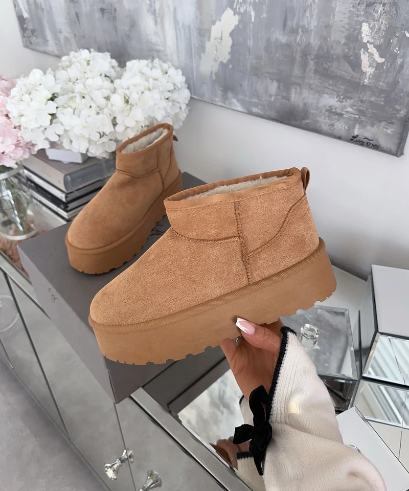 Gefütterte Plateau Boots Nina Chestnut