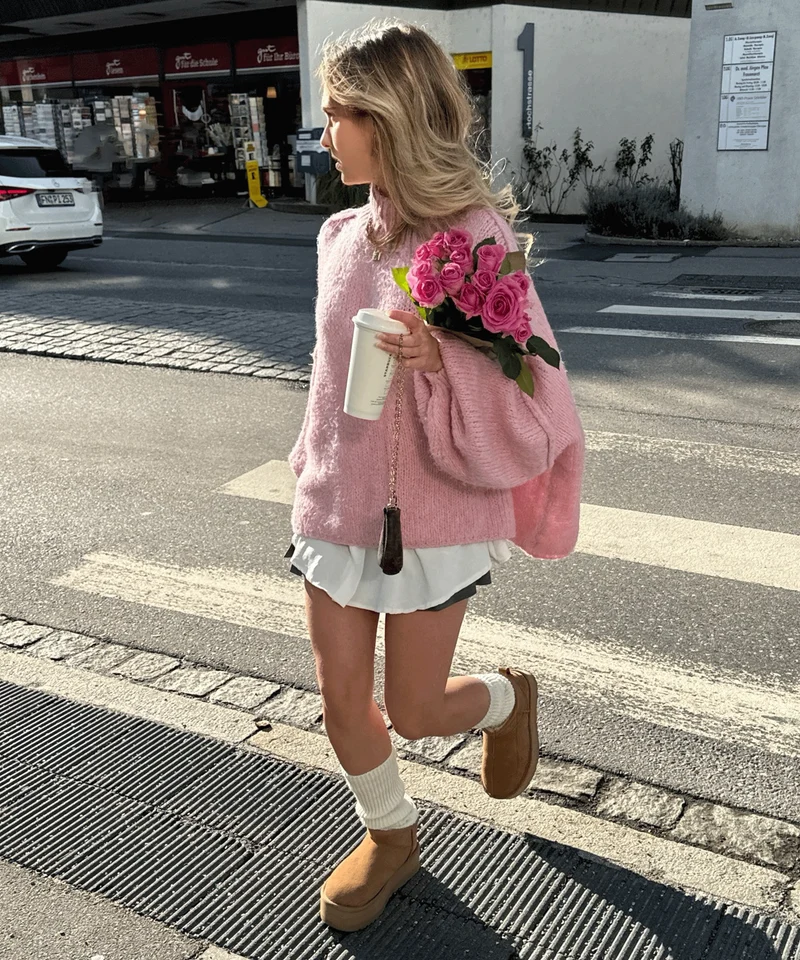 Gefütterte Plateau Boots Nina Chestnut