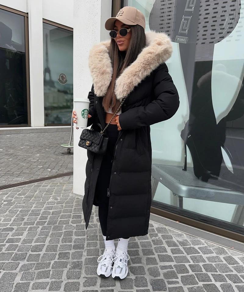 Winterjacke Jacky Schwarz Beige