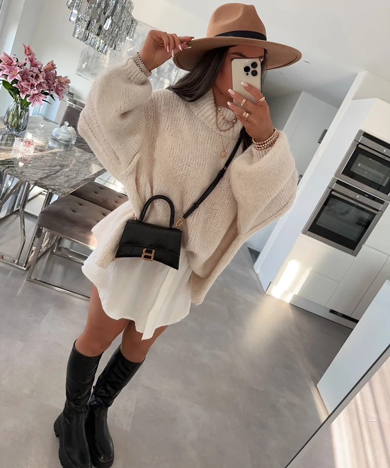 Oversize Pullover Nata Beige