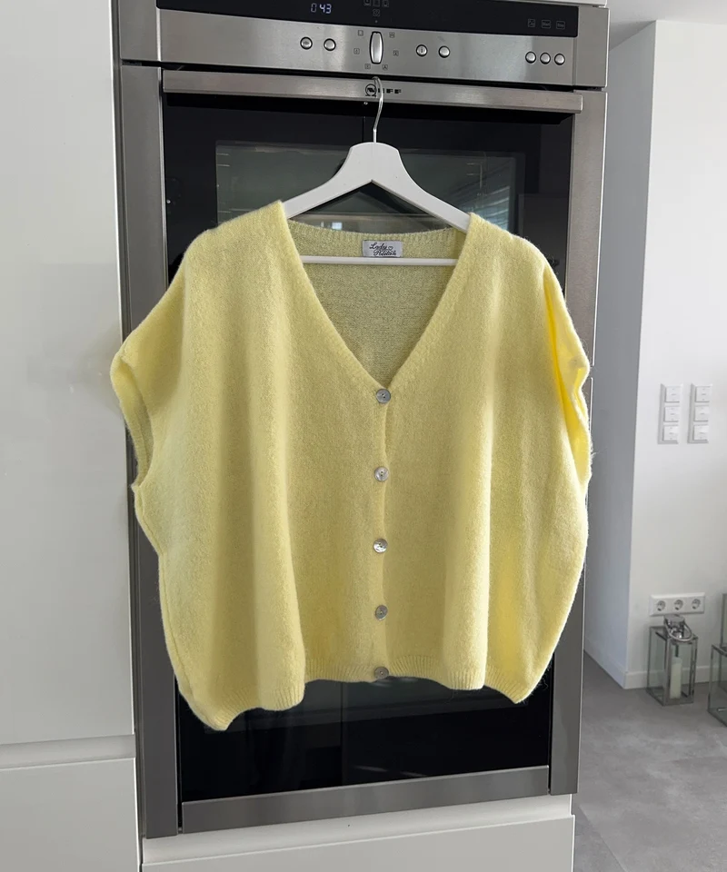 Kurzarm Cardigan Liz Gelb