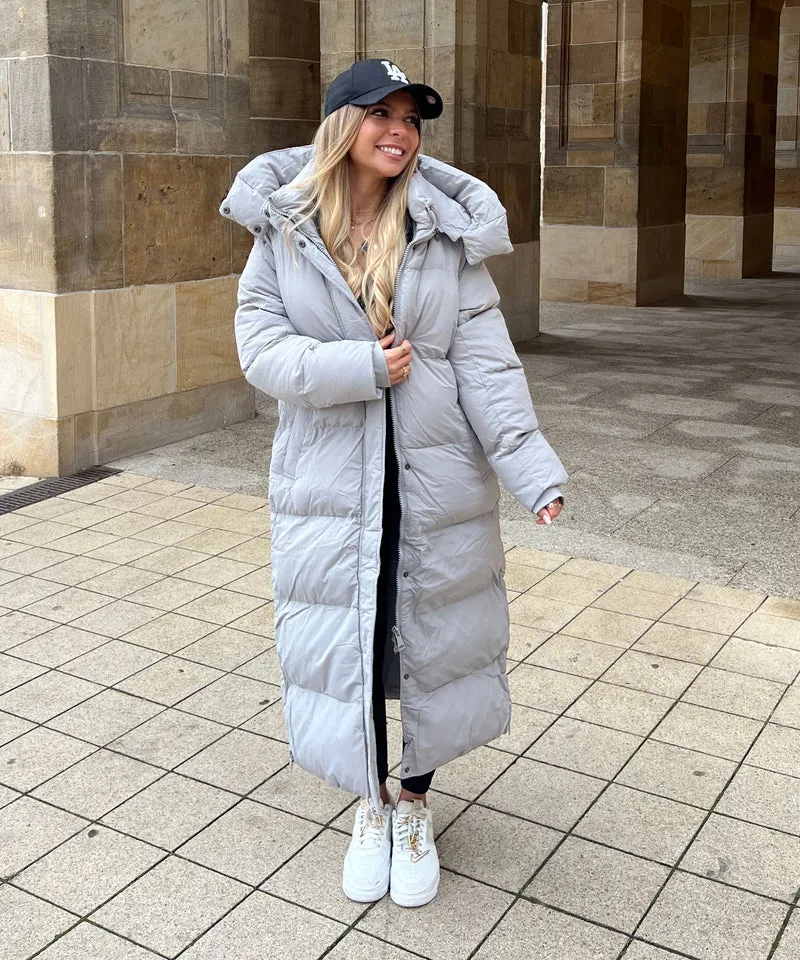 Oversize Jacke Addie Lang Grau