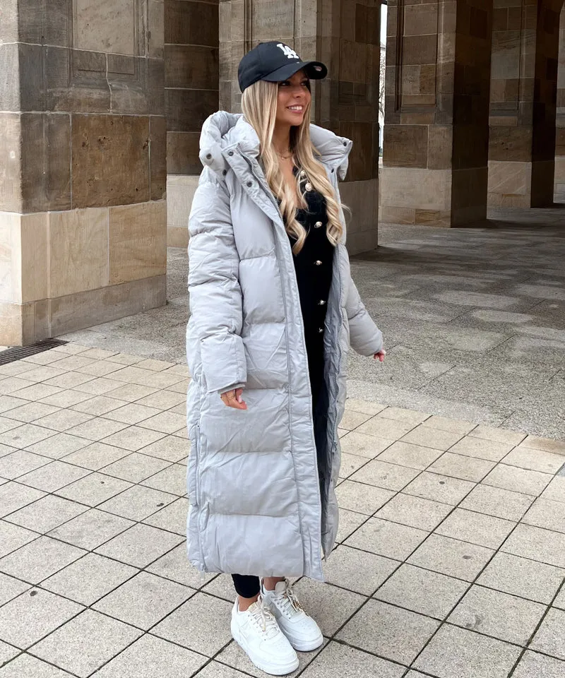 Oversize Jacke Addie Lang Grau