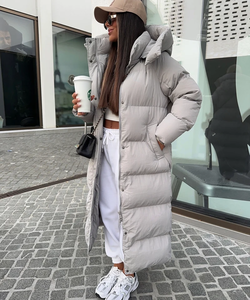 Oversize Jacke Addie Lang Grau