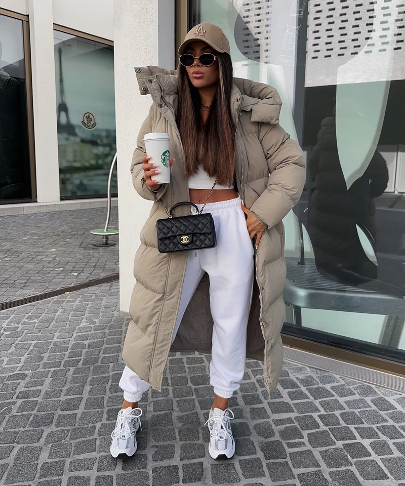 Oversize Jacke Addie Lang Taupe