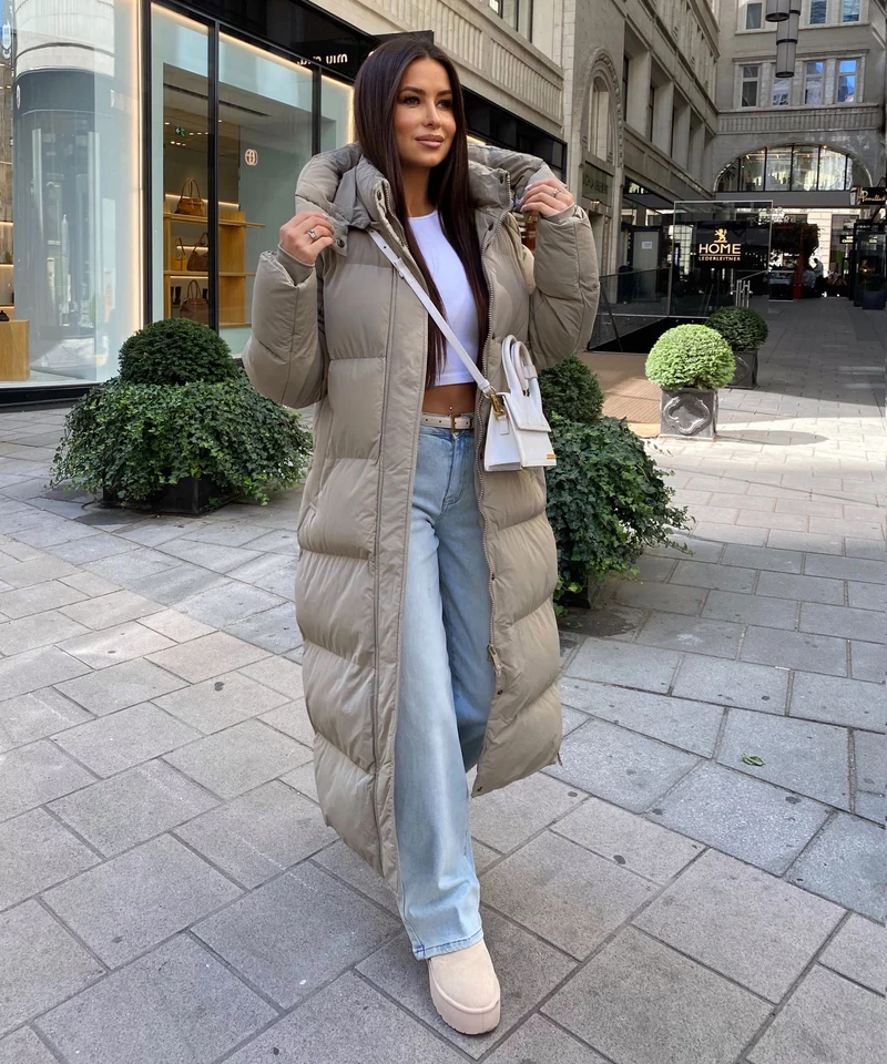Oversize Jacke Addie Lang Taupe