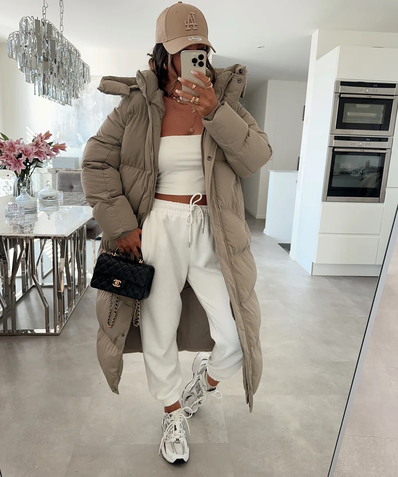 Oversize Jacke Addie Lang Taupe