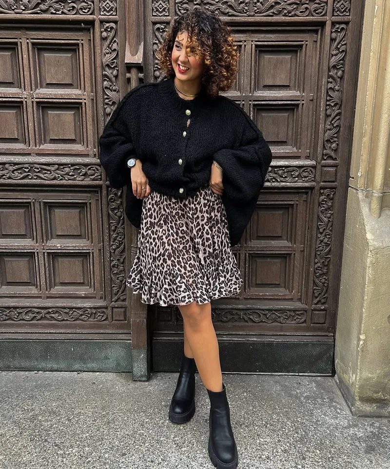 Oversize Strickjacke Jalsien Schwarz