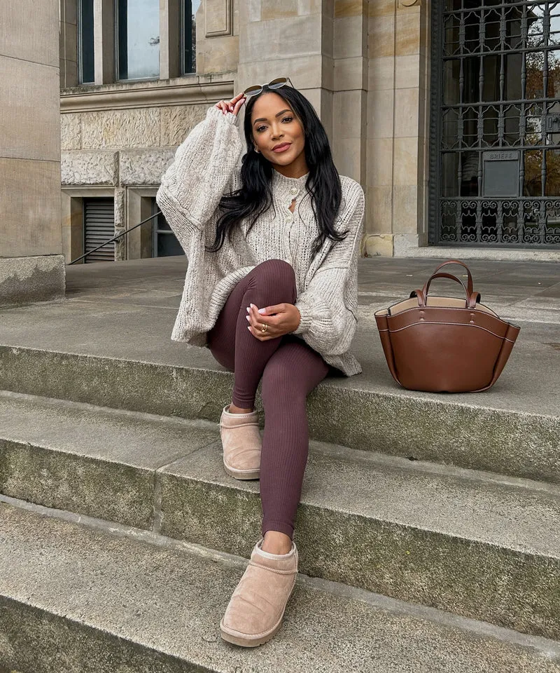 Oversize Strickjacke Jalsien Taupe