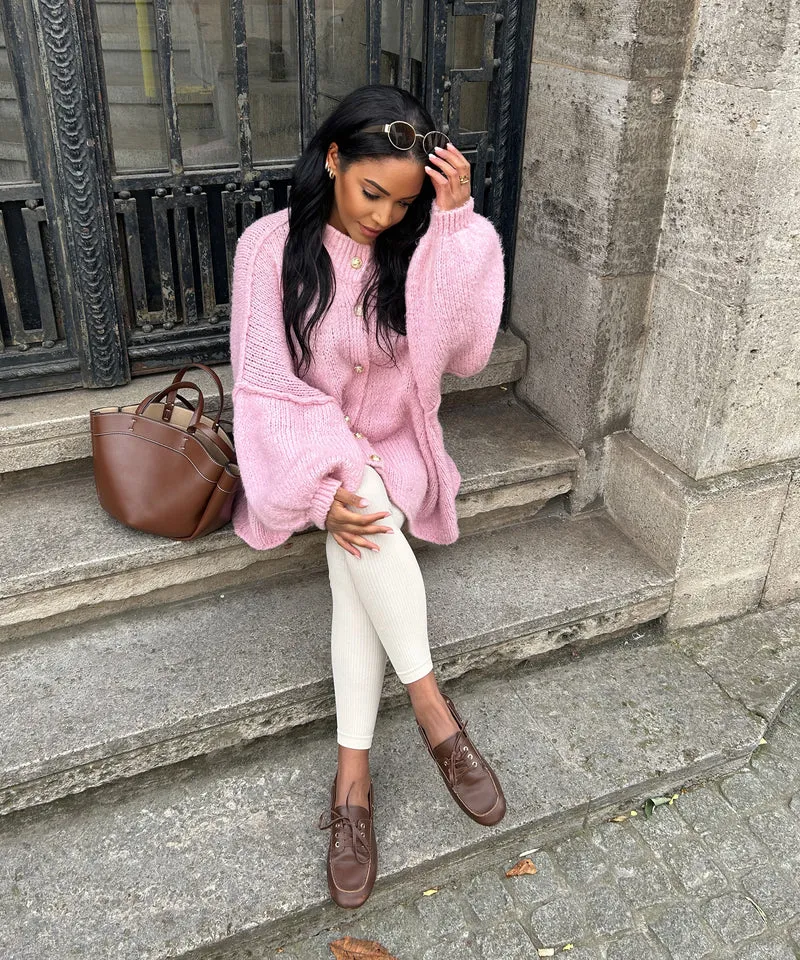 Oversize Strickjacke Jalsien Rosa