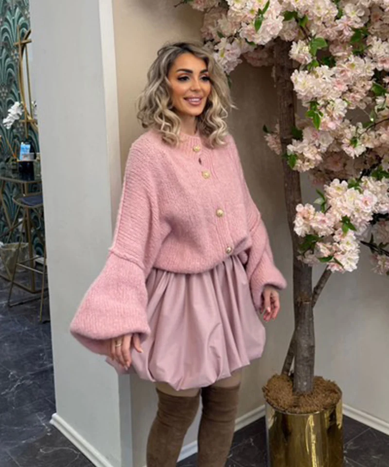 Oversize Strickjacke Jalsien Rosa