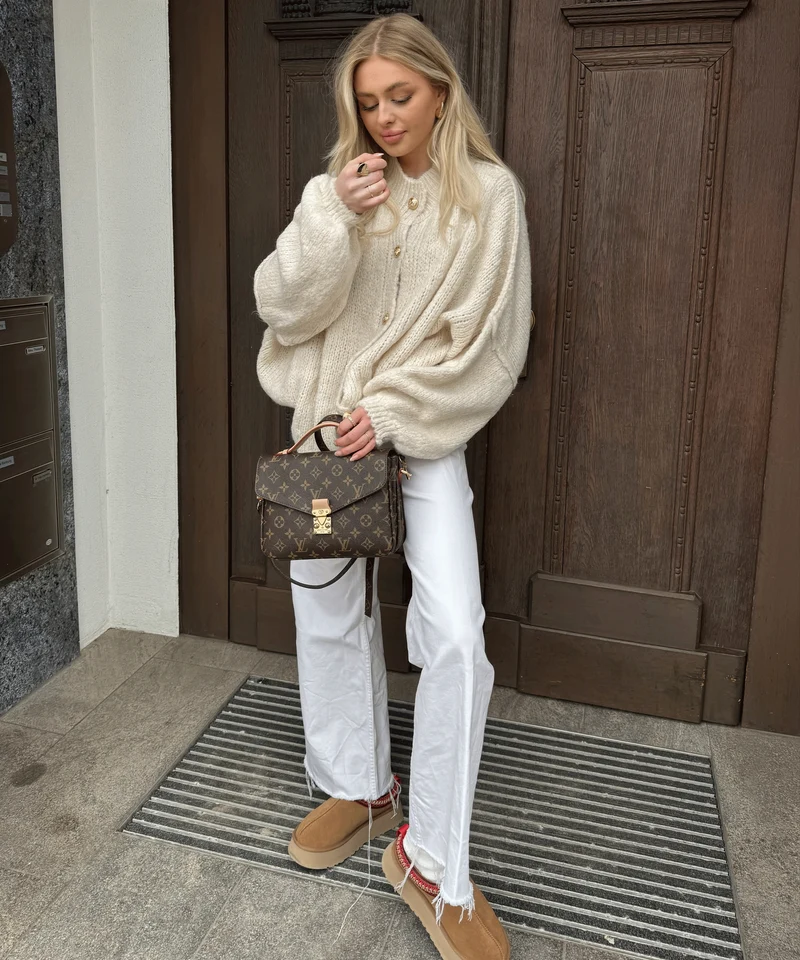 Oversize Strickjacke Jalsien Beige