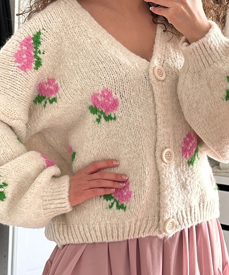 Cardigan Rose Beige