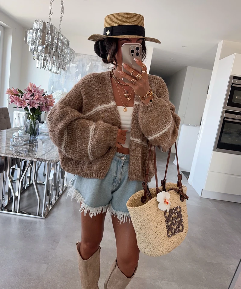 Strickjacke Fay Camel